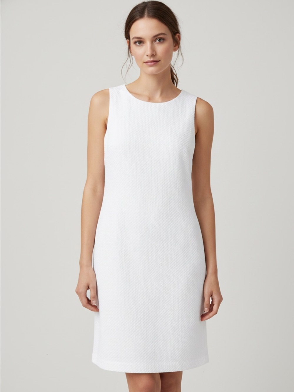 New York & Company White Textured Sleeveless Dress Size 0